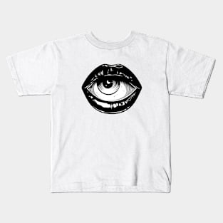 Black lips with eyeball surreal Kids T-Shirt